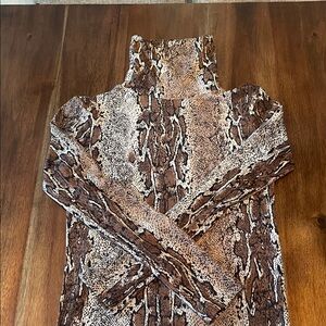 Zara Animal Print Top in Brown and Black